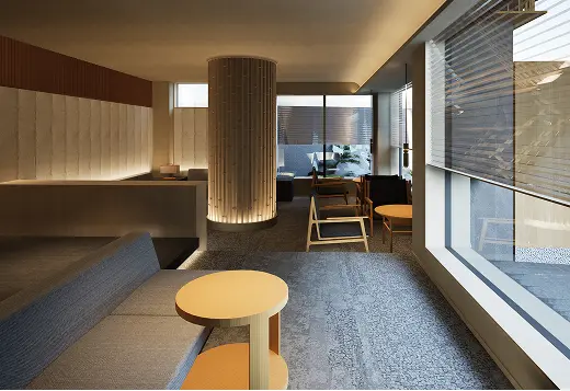 写真：白川を望むゲストラウンジイメージ