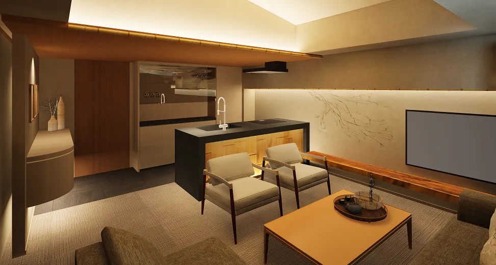 写真：Penthouse Suite with River and Mountain Viewの客室イメージ