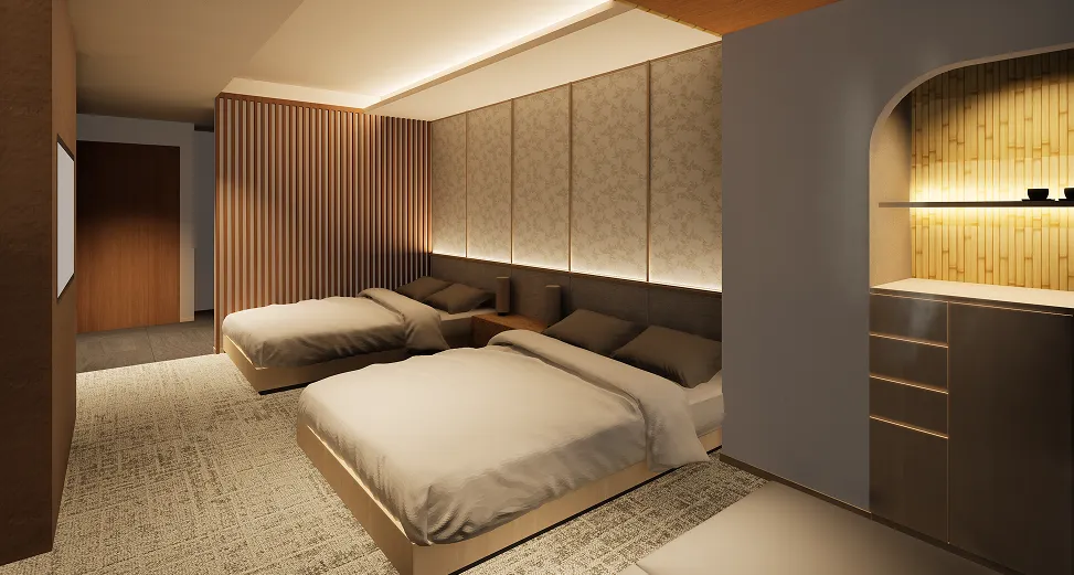 写真：Standard Twin Room with River Viewの客室イメージ